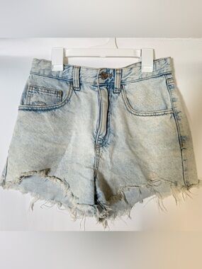 Cotton On Light Blue Frayed Denim Shorts